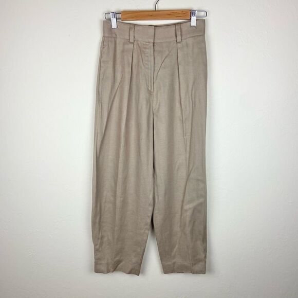 Massimo Dutti Wide-Leg Trousers - Tan - Picture 2 of 8